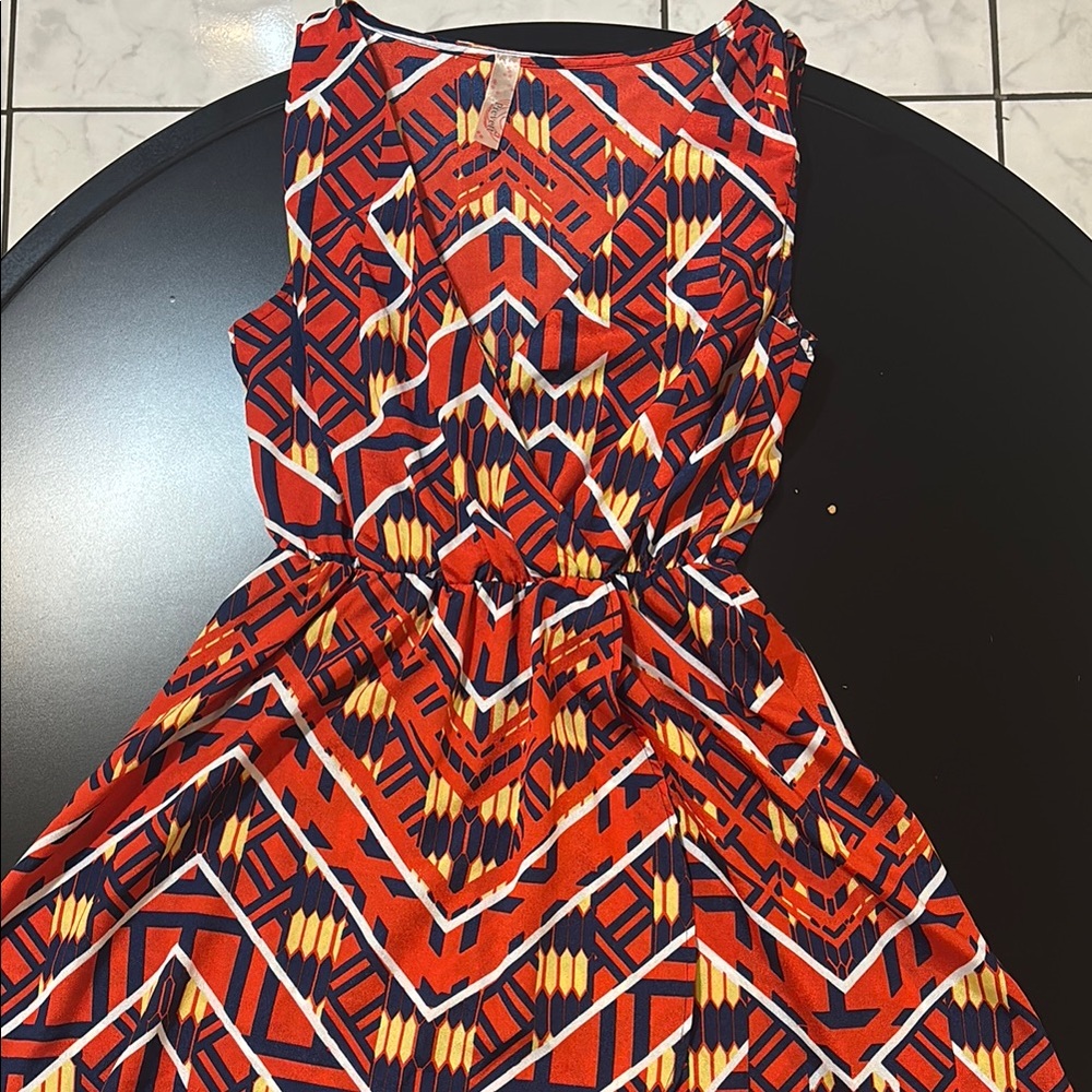Vibrant Chevron Sleeveless Mini Dress